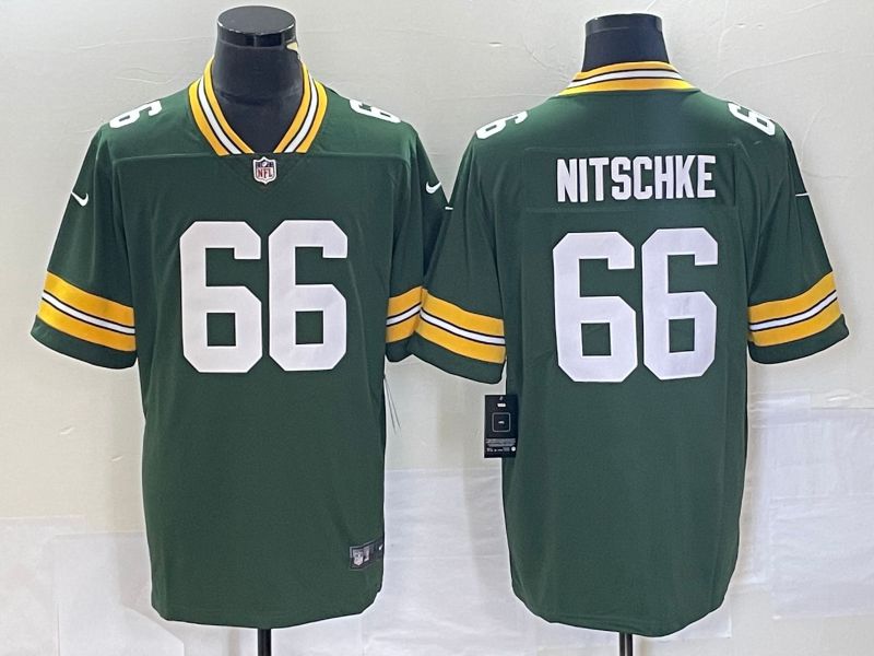 Men Green Bay Packers 66 Nitschke Green 2023 Nike Vapor Limited NFL Jersey style 2